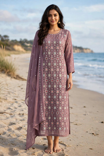 **Luxury Embroidered Chiffon 3 Piece Suit | Premium Festive Collection**